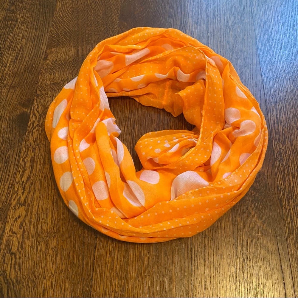 Orange Polka Dot Scarf